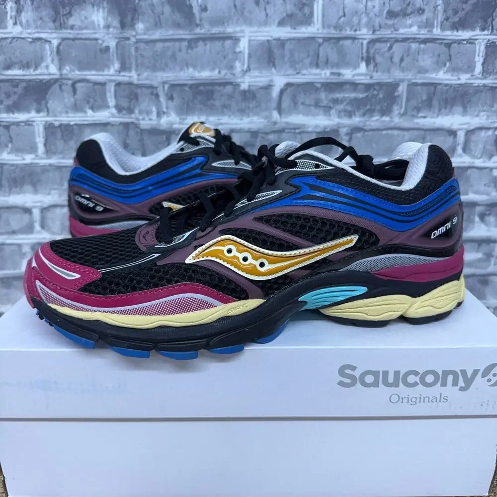 Saucony ProGrid Omni 9 Black Multicolor Running Shoes S70739-65 Mens Size 8 New